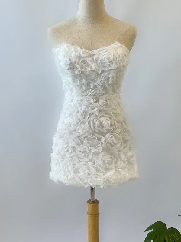 Massive Deals Rosette Mini Dress - White