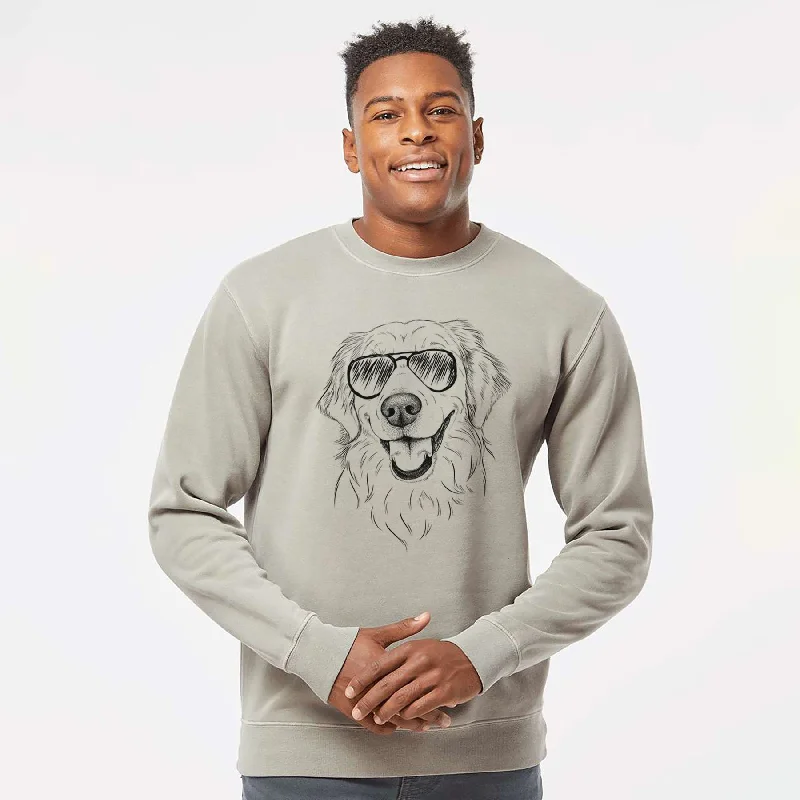 Discount Days trendy fitness sweatshirtAviator Maple the Golden Retriever - Unisex Pigment Dyed Crew Sweatshirt Discount Days trendy fitness sweatshirtAviator Maple the Golden Retriever - Unisex Pigment Dyed Crew Sweatshirt