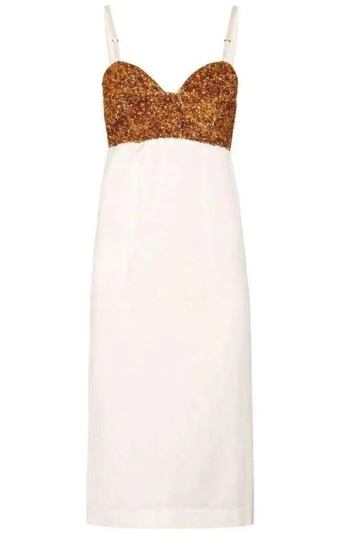 Super Sale satin dressSequin-Embellished Satin Dress