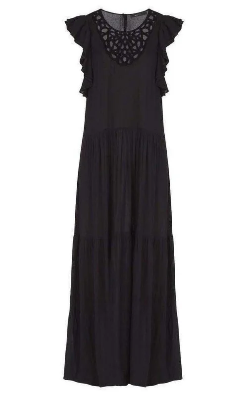 Price Rollback relaxed fit dressLyndsy Flutter Sleeve Cutout Embroidered Maxi Dress