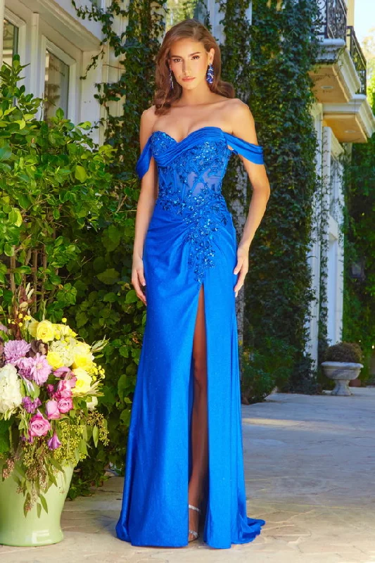 Act Now vintage-inspired dressLong Glitter Sequin Formal Evening Prom Dress