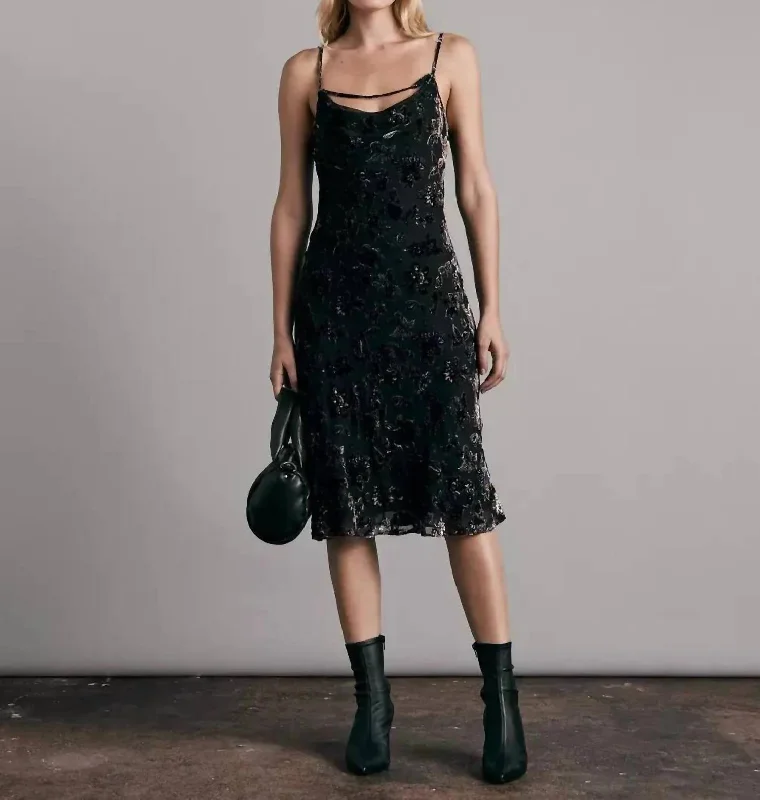 Best Deals shift dressNicola Burnout Velvet Dress In Black Blue Retro Floral