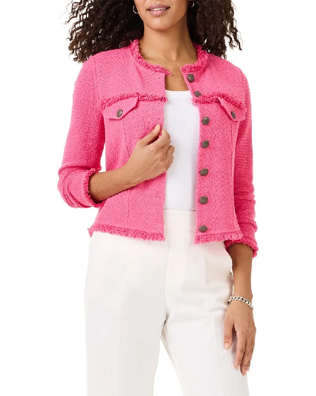 YEAR-End Clearance lightweight coatNic+Zoe Utility Fringe Mix Knit Jacket