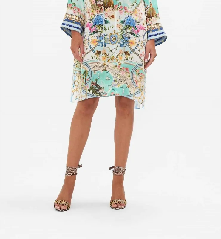 Special Savings office dressMetal Eyelet Kaftan In Amalfi Lullaby