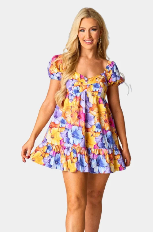 Savings Galore office dressDiego Babydoll Mini Dress - Pansy