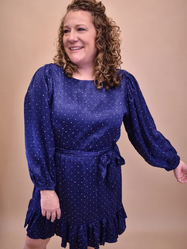 Massive Deals Through The Years Rhinestone Satin Dress