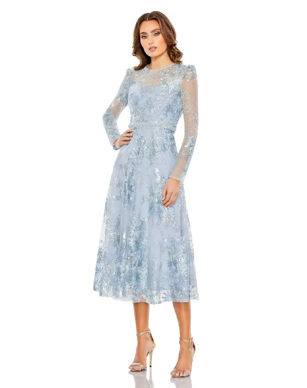 Sneak Peek Sale lace-up dressMac Duggal 68020 Long Sleeve Dress