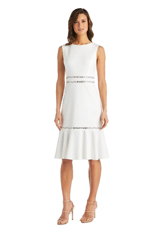 Online Exclusive winter dressR&M Richards 7219 Short Sleeveless Flounce Dress