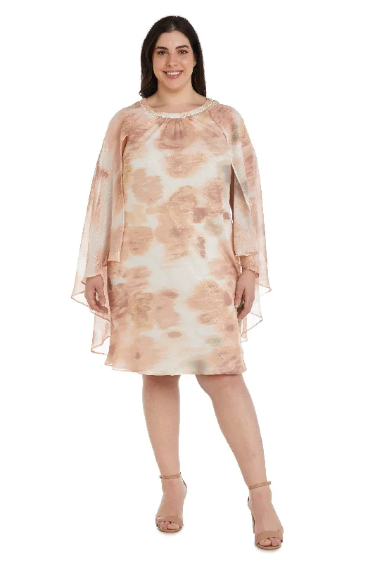 Special Discount long sleeve dressR&M Richards 9276W Short Plus Size Cape Dress