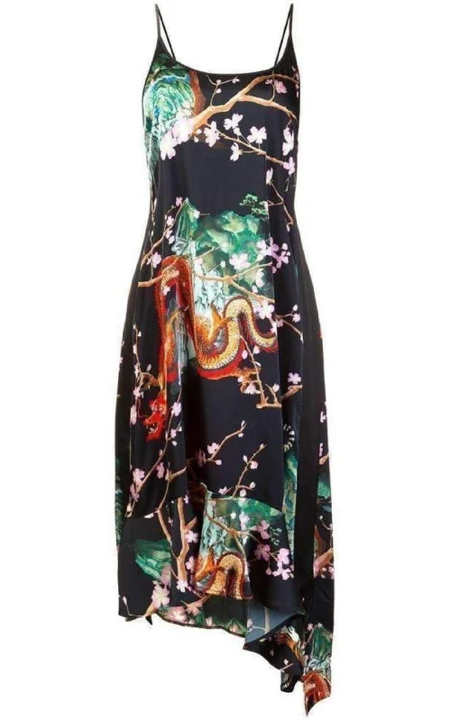 Grand Opening Sale elegant maxi dressPrinted Asymmetric Dress