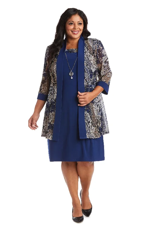 Special Price casual shift dressR&M Richards 7373W Short Plus Size Jacket Dress
