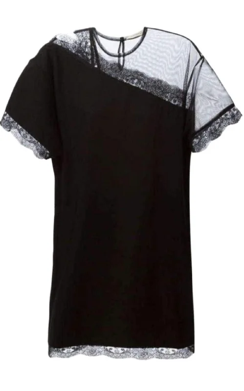 Special Savings elegant maxi dressMesh and Lace Black Shift Dress