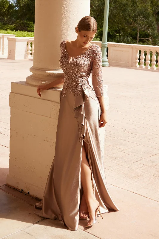 Limited Time Discount silk dressNox Anabel ME126 Long Beaded Applique Mother of the Bride Dress Limited Time Discount silk dressNox Anabel ME126 Long Beaded Applique Mother of the Bride Dress