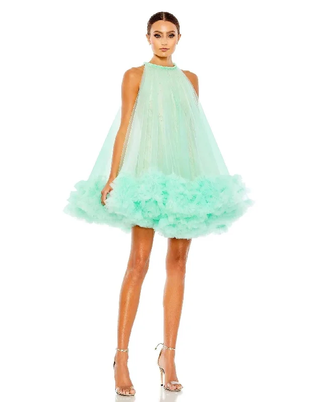 Special Promotion spaghetti strap dressMac Duggal 67954 Halter Short Cocktail Dress