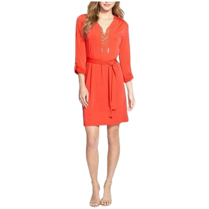 Special Savings relaxed fit dressLace Up Belted Shirtdress