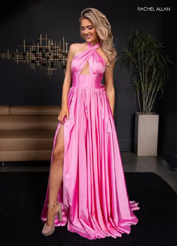 Today Only off-the-shoulder dressRachel Allan 70689 A Line Long Formal Slit Prom Dress