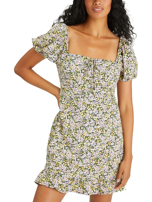 Markdowns modern dressWomens Floral Print Smocked Shift Dress