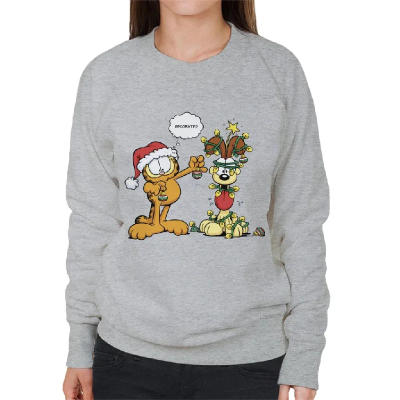 Garfield Christmas Odie Decorated Women's Sweatshirt