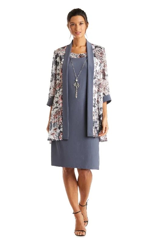 Hurry In form-fitting dressR&M Richards 7119 Short Print Satin Jacket Dress Sale