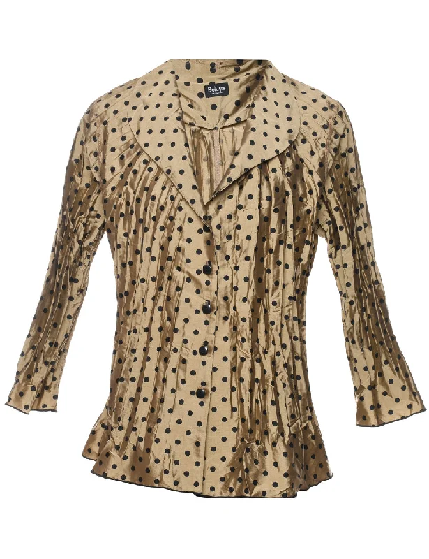 Doorbuster Deal graphic coatPolka Dots Evening Blouse - L