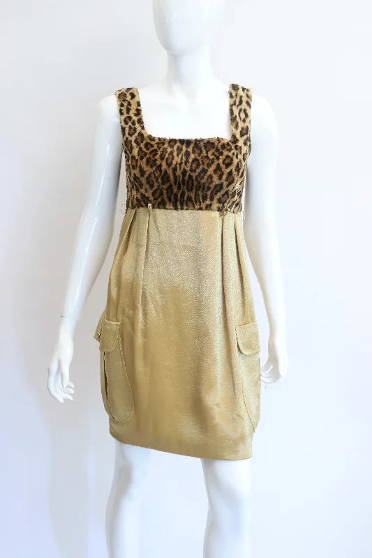 GIANNI VERSACE Couture Rare Vintage F/W 1994 Faux Leopard Dress