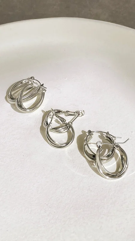 Bargain Prices Maya Twist Earrings Set - Silver