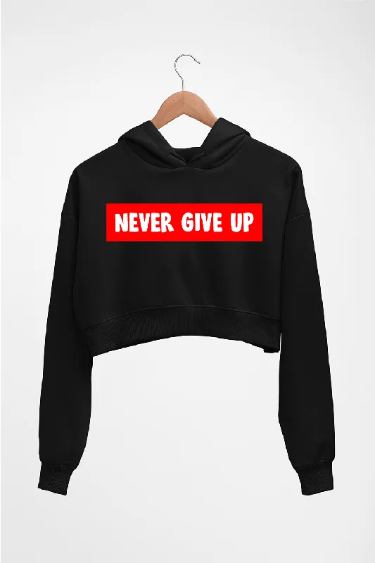 Never Give UP Crop HOODIE FOR WOMEN