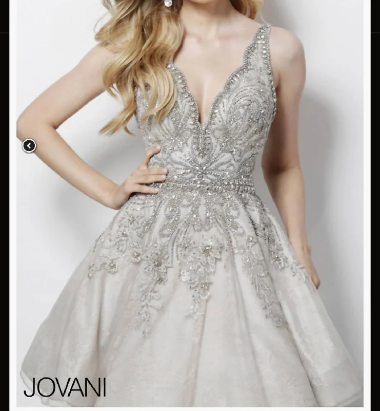 Seasonal Clearance floral wrap dressFitted And Flare In Taupe