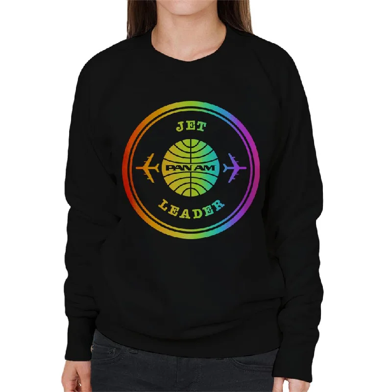 Midnight Sale athletic casual sweatshirtPan Am Jet Leader Rainbow Foil Women's Sweatshirt Midnight Sale athletic casual sweatshirtPan Am Jet Leader Rainbow Foil Women's Sweatshirt