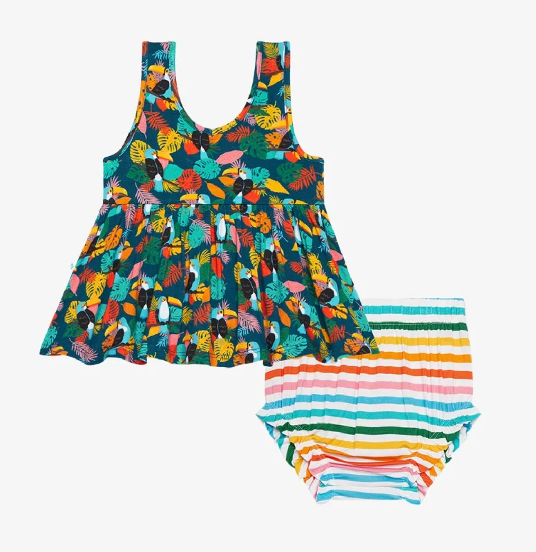 Savings Alert sleeveless dressPosh Peanut Rio Bloomer Set