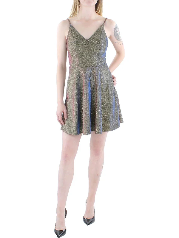 Special Savings sleek midi dressJuniors Womens Metallic Mini Cocktail and Party Dress