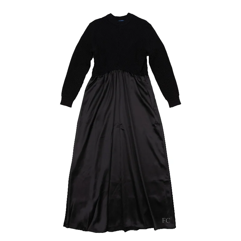 Satin black knit dress by Jouet