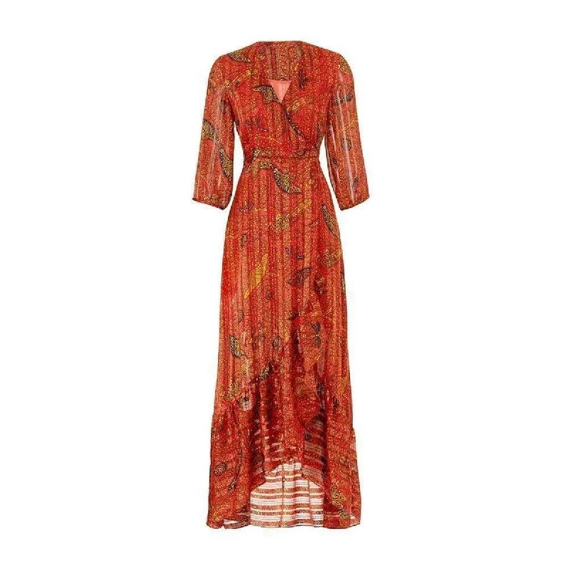 Warehouse Sale puff sleeve dressPlisse Maxi Dress