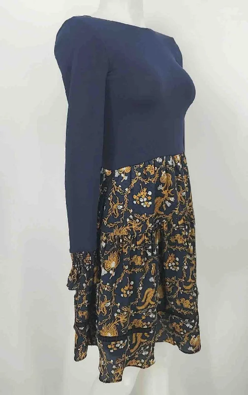 WOLFORD Navy Gold Floral Size SMALL (S) Dress