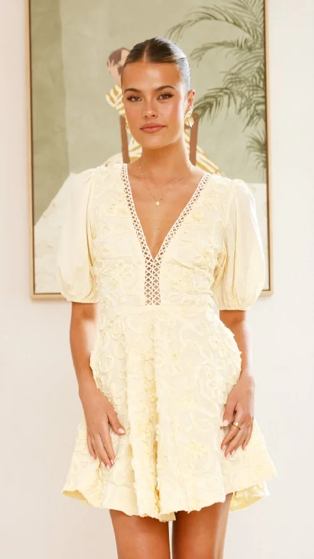 Price Smash Calanthe Mini Dress - Lemon