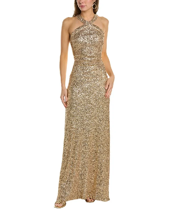 SHO by Tadashi Shoji Sequin Halter Gown