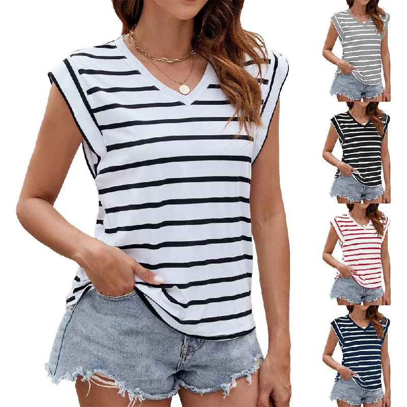 V-neck Short-sleeved T-Shirt Summer