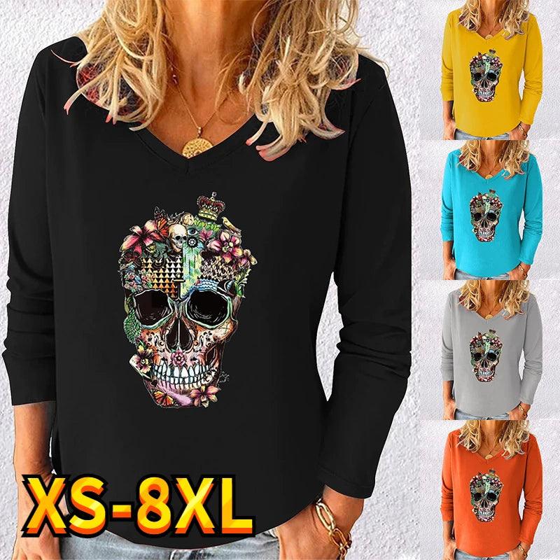 Women's Tops  Casual Home V Neck Long Sleeve Basic T Shirt Tee XS-8XL