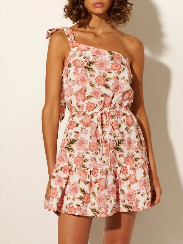 Honor Mini Dress In Mila Peach Floral