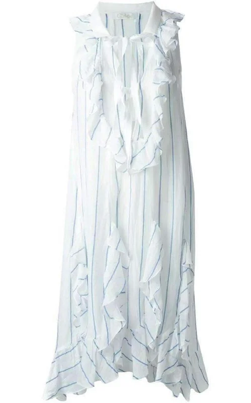 Exclusive Offers off-shoulder dressRuffled Silk Blend Loose Dress