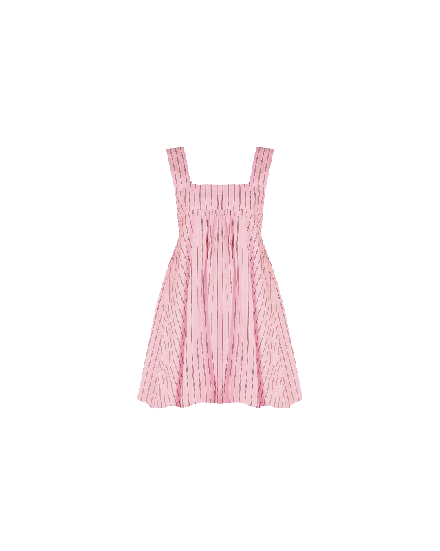 Friends and Family Sale MARGIE TIE MINI DRESS PINK RED STRIPE