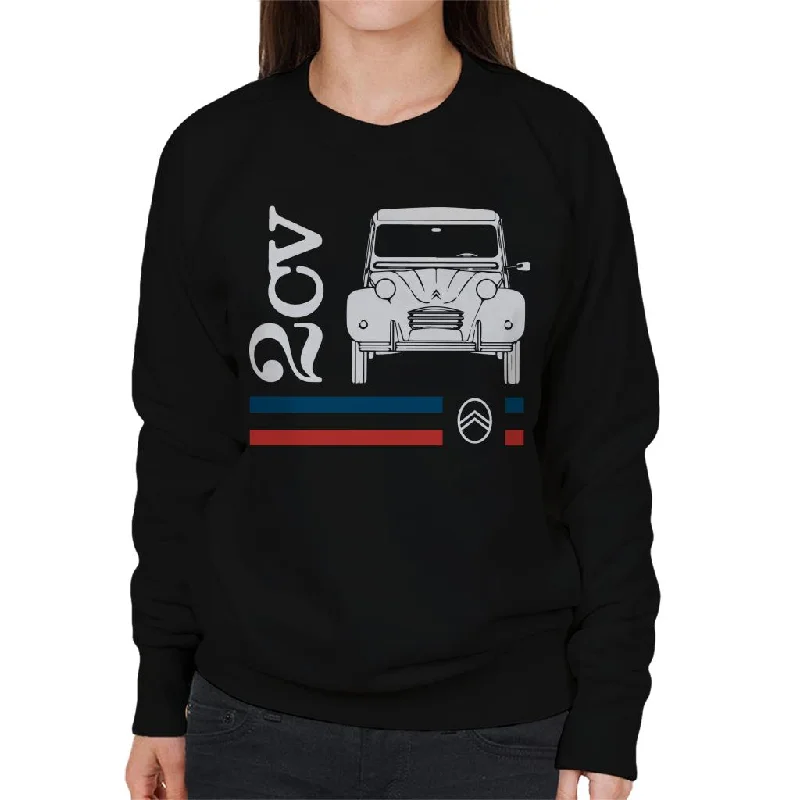 Weekend Deal athletic streetwear sweatshirtCitroën White 2CV Racing Stripes Women's Sweatshirt