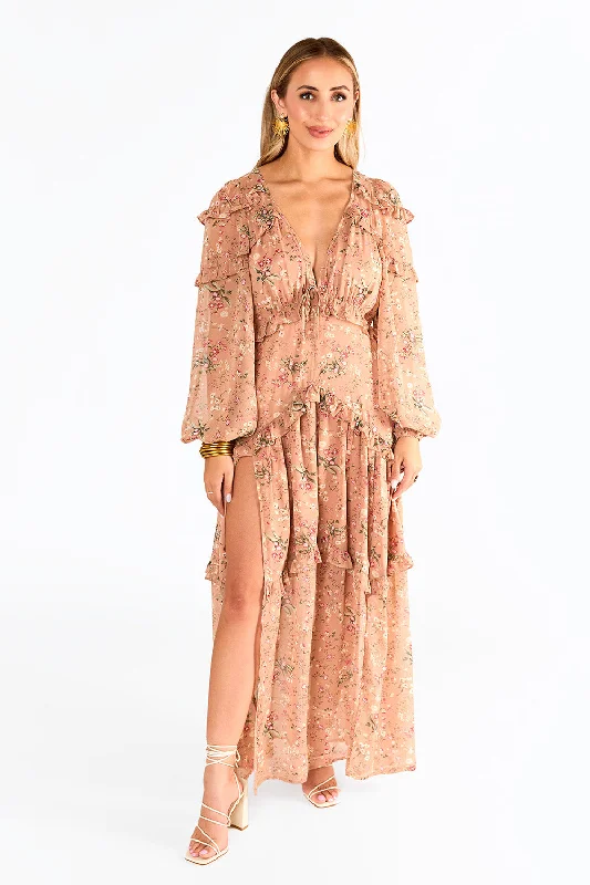 Best Deals chic wrap dressPia Long Sleeve Maxi Dress - Adrift