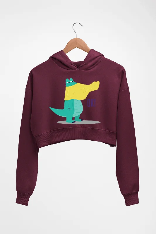 Crocodile Crop HOODIE FOR WOMEN