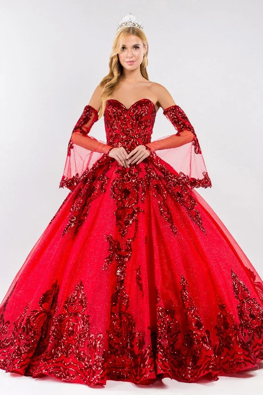 Anniversary Sale denim dressLong Strapless Ball Gown Mesh Quinceanera Dress