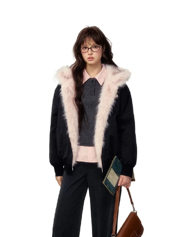 Incredible Offers wool-blend coatReversible Faux Fur Jacket