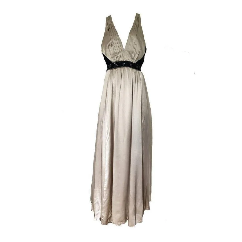 Closeout Sale trendy wrap dressLong Beaded Charmeuse Halter Gown