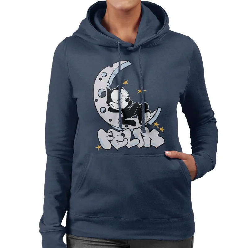 Take Advantage warm hoodieFelix The Cat Sleeping On The Moon Women's Hooded Sweatshirt Take Advantage warm hoodieFelix The Cat Sleeping On The Moon Women's Hooded Sweatshirt
