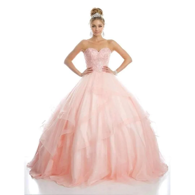 Overstock oversized dressQuinceanera Long Strapless Glitter Mesh Ball Gown