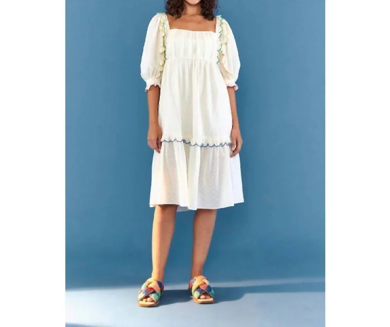 Buy Now chic slip dressTexture Midi Dress In Off White